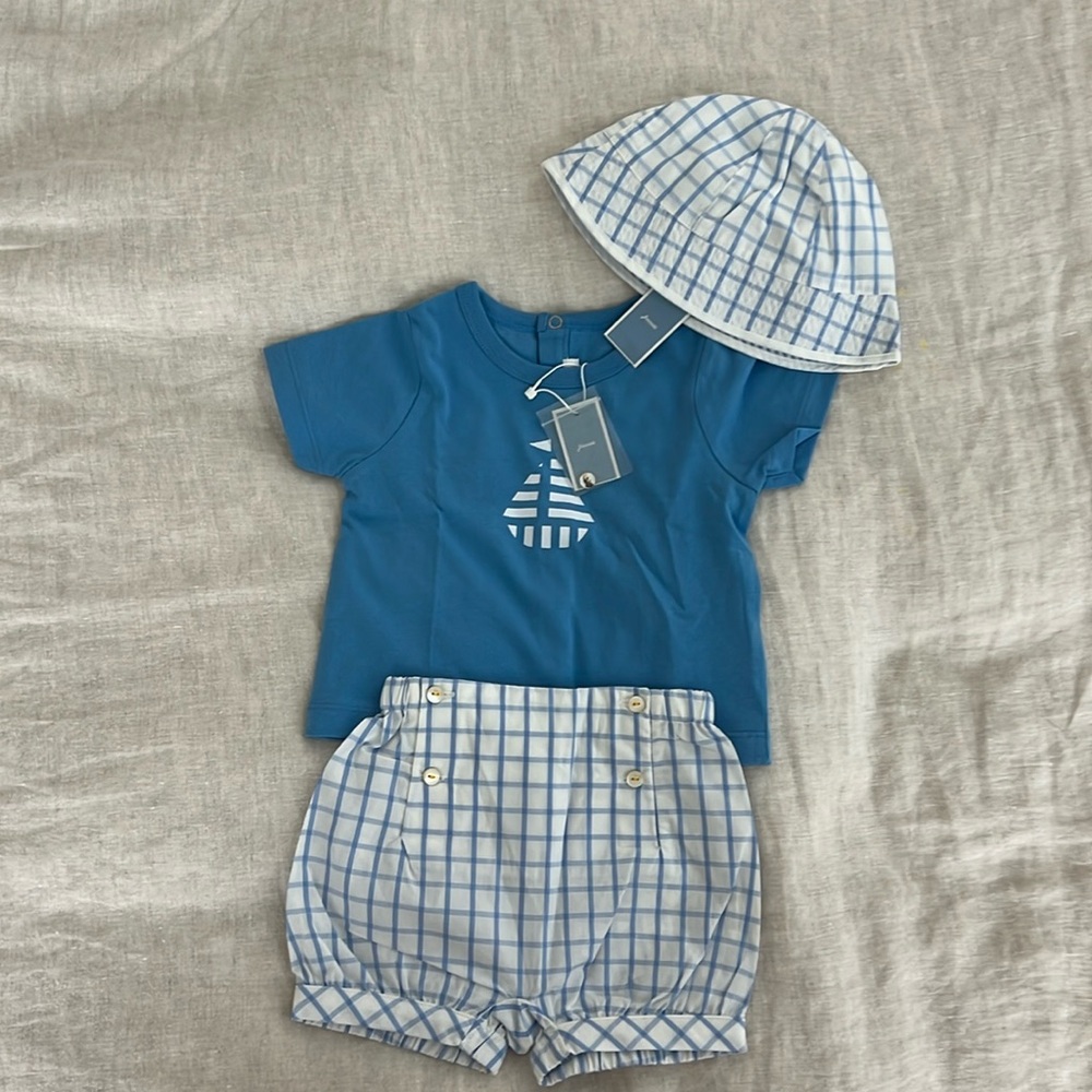 Sailboat shirt and shirt set with cap